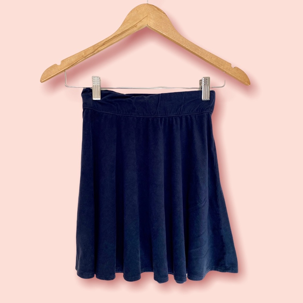 Hollister faux suede navy skater skirt
